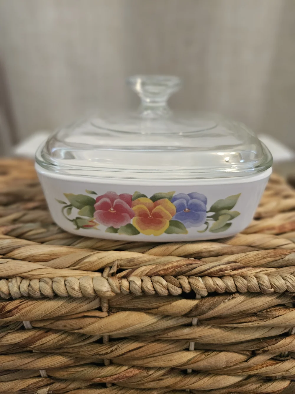 Vintage Corningware Summer Blush Casserole Dish With Lid